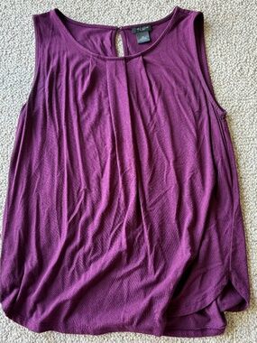 Ann Taylor Factory Purple Sleeveless Blouse XS Office Chic Preppy